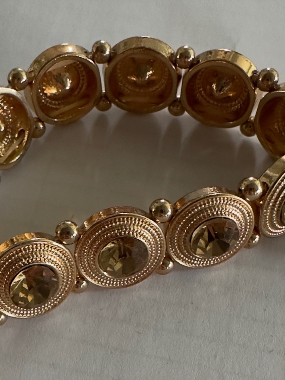 Charming Charlie Gold-Tone Crystal Stretch Bracelet